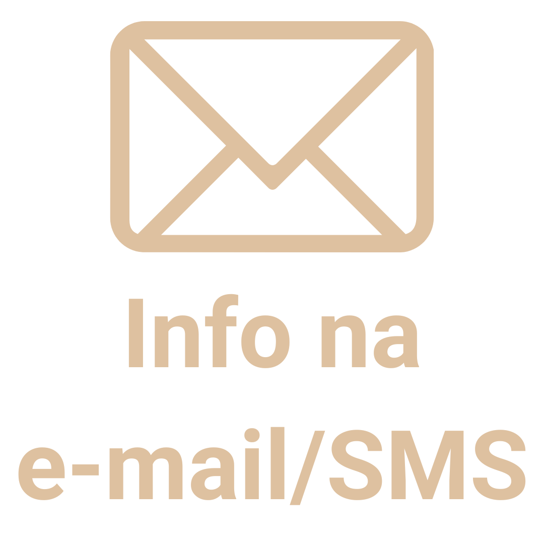 informace na e-mail/SMS informace na e-mail/SMS